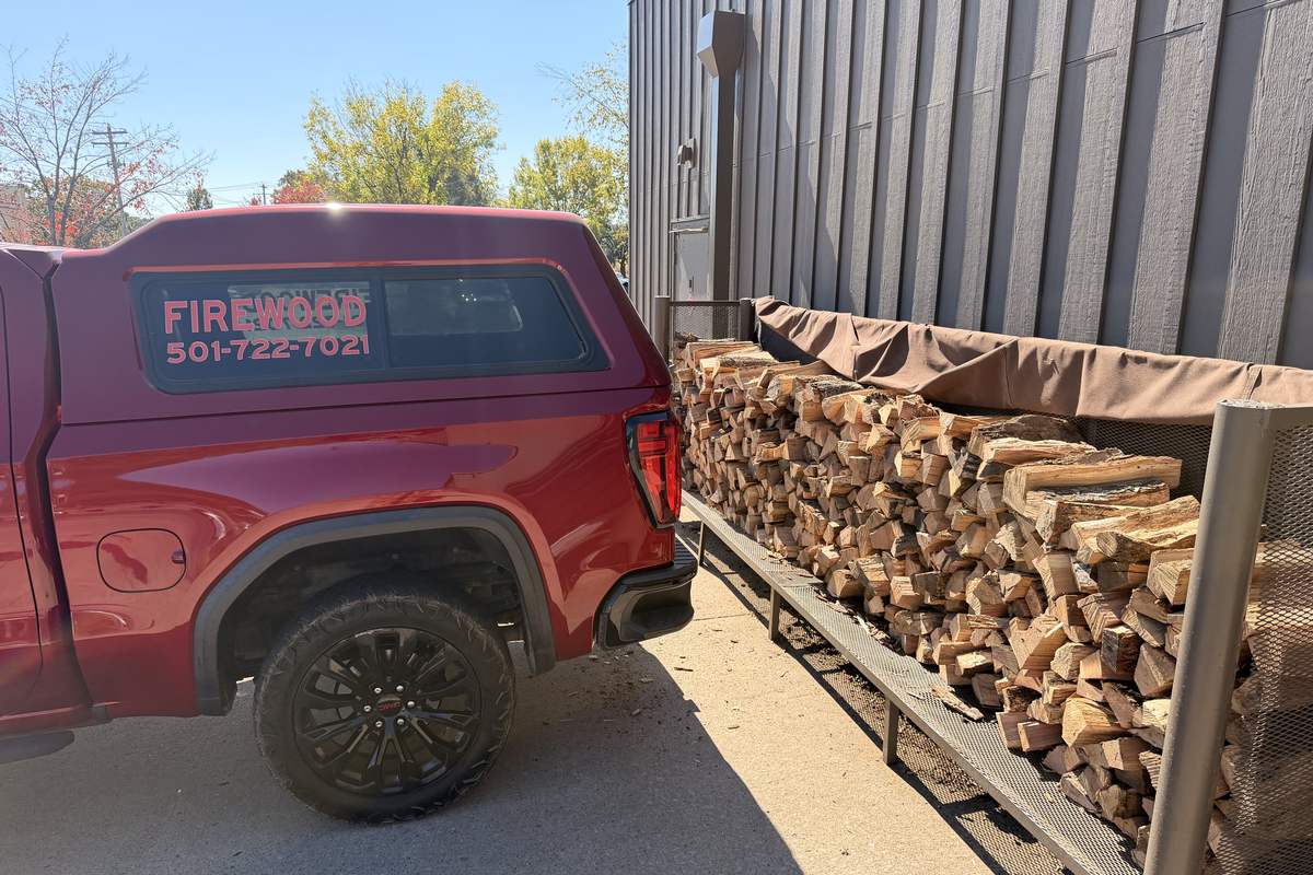 Stackyard firewood truck and a full rack of seasoned oak